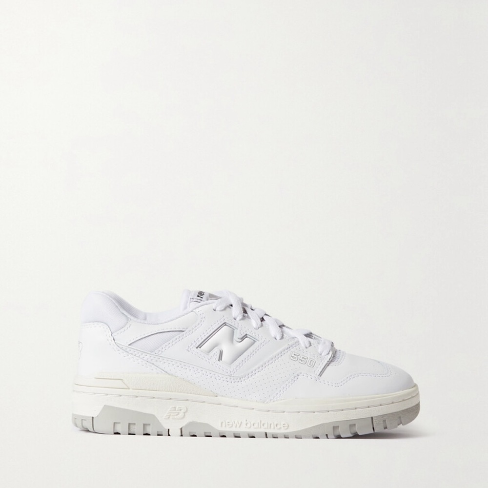 New Balance 550 Mesh Trimmed Leather Sneakers